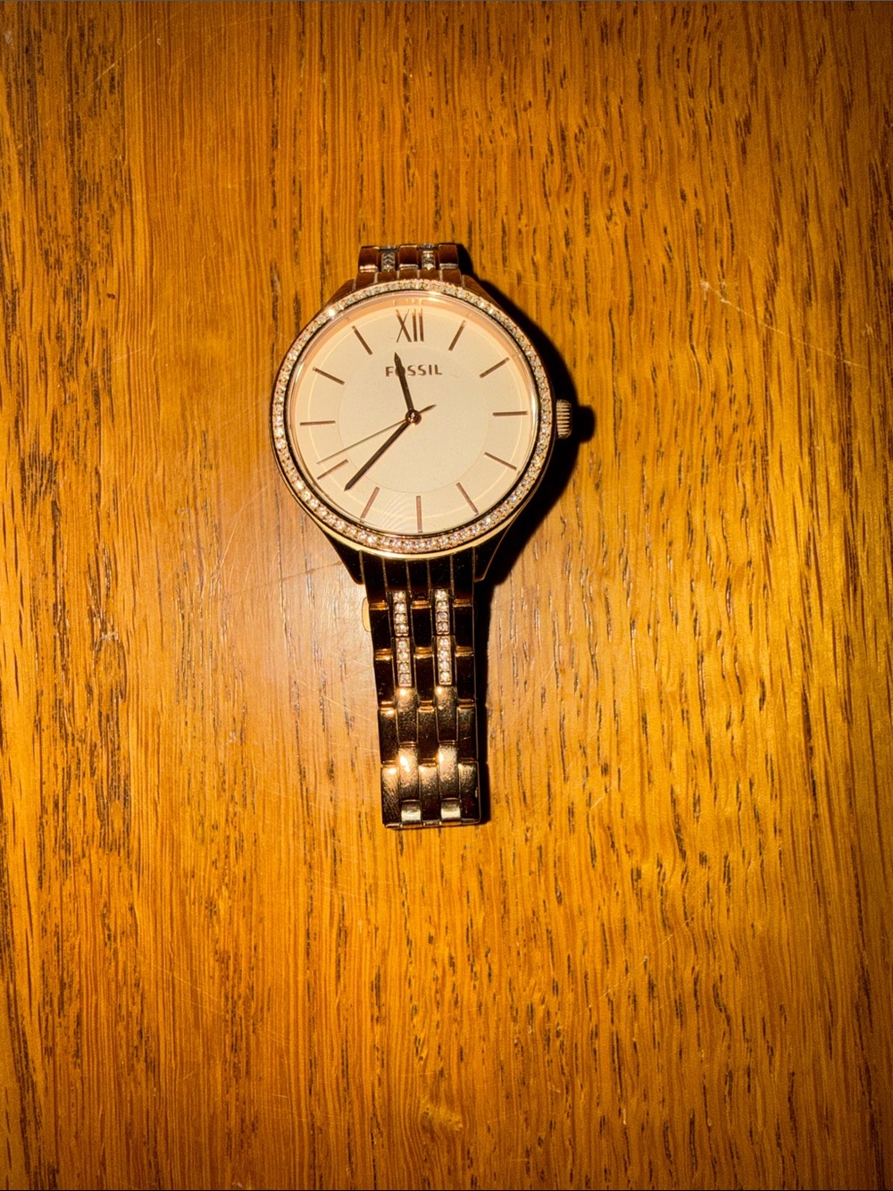Fossil Rose Gold Women’s Bracelet Watch with Crystal Accents